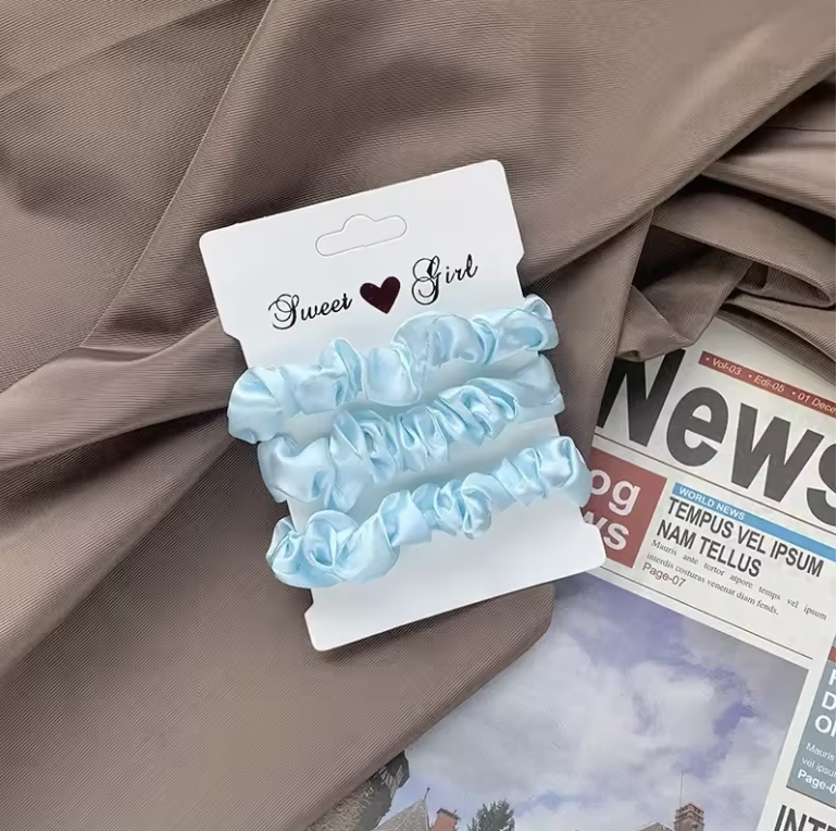 Silkes snoddar 3/5/6Pcs Elegant Gummiband Elastiskt hårband Hårtillbehör Silke Satin Scrunchies Kvinnor Solid Color Hair Rope